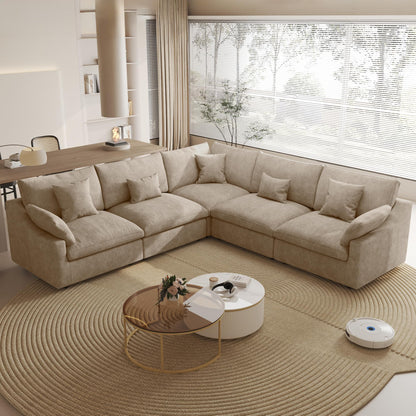 Linen Modular Sectional Sofa – Cloud Comfort Design