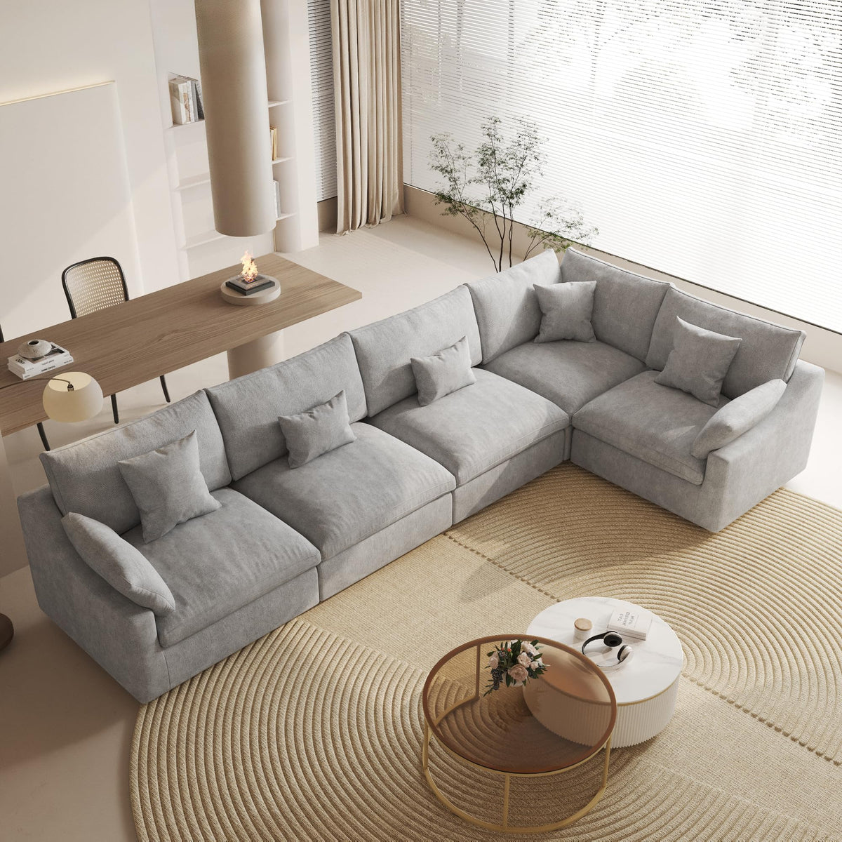 Linen Modular Sectional Sofa – Cloud Comfort Design