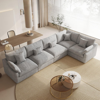 Linen Modular Sectional Sofa – Cloud Comfort Design