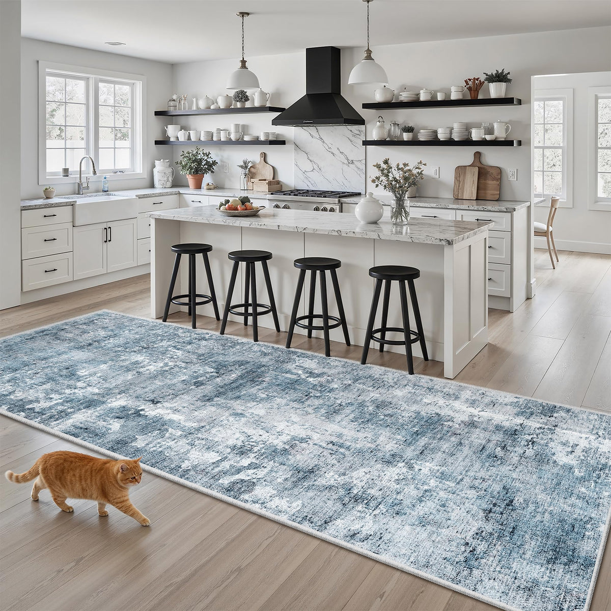 Washable Area Rug with Non Slip Backing