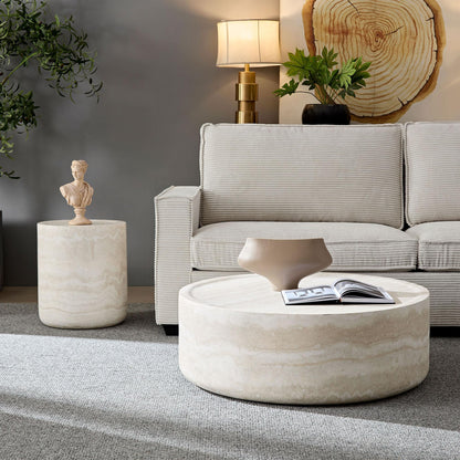 Round Fiberglass Coffee Table with Modern Design