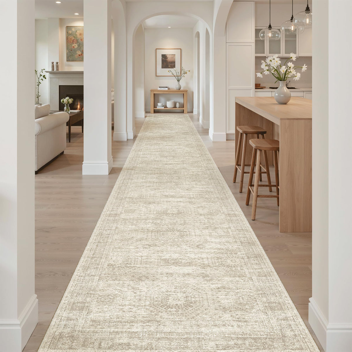 Washable Area Rug with Non Slip Backing