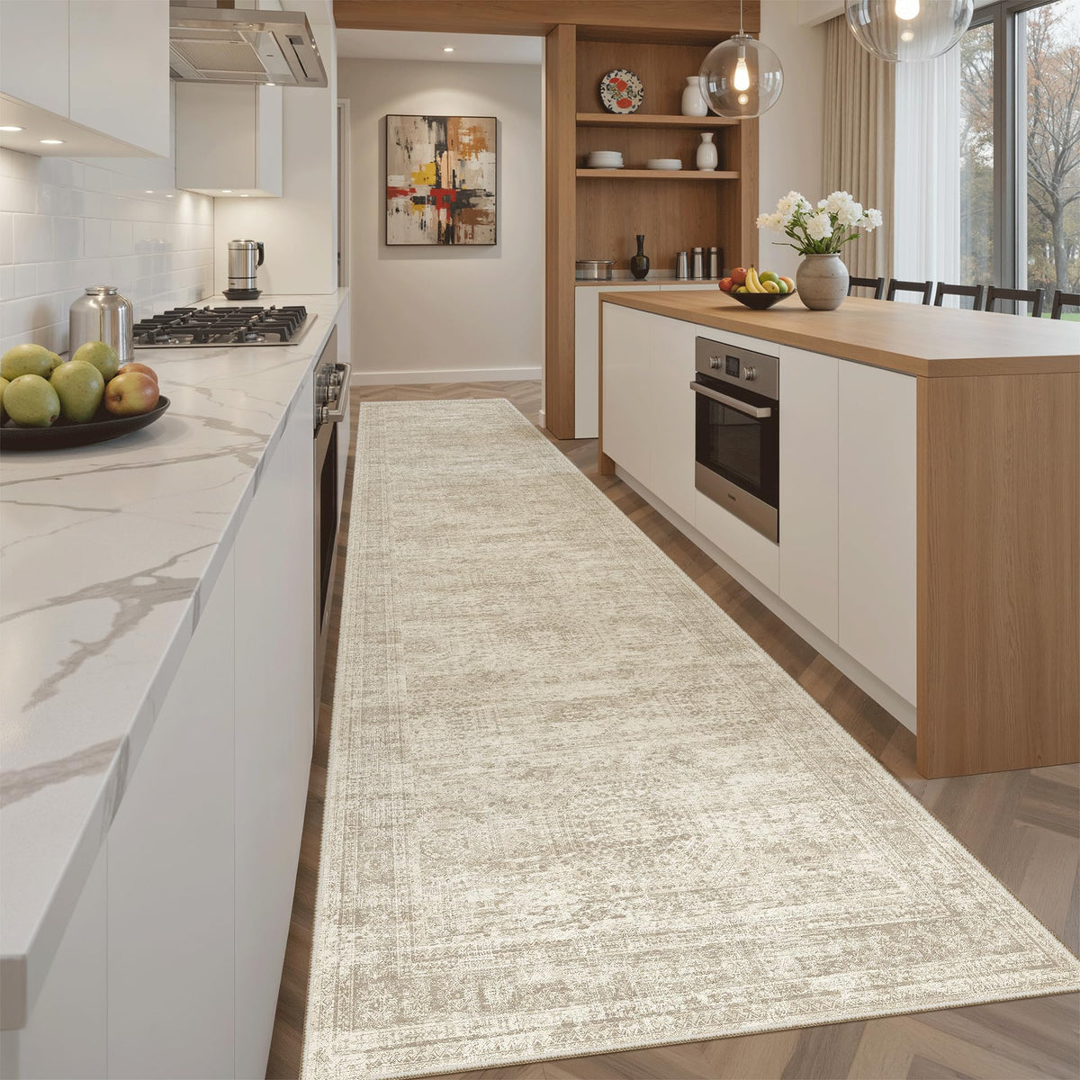 Washable Area Rug with Non Slip Backing
