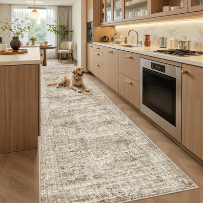 Washable Area Rug with Non Slip Backing