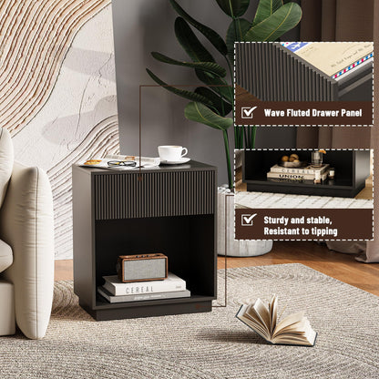 Fluted Nightstands – Modern Storage Set of 2