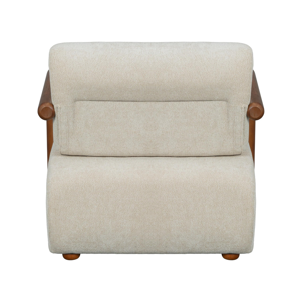 Chenille Accent Chair – Low-Profile Wood Frame