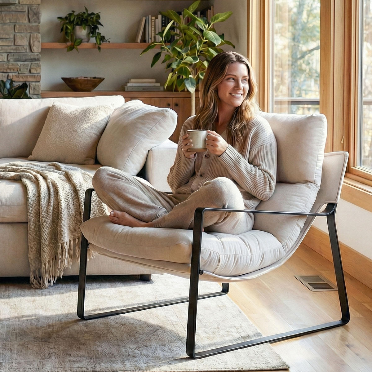 Modern Accent Armchair – Sculpted Lounge Design