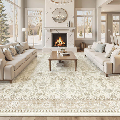 Washable Area Rug with Non Slip Backing