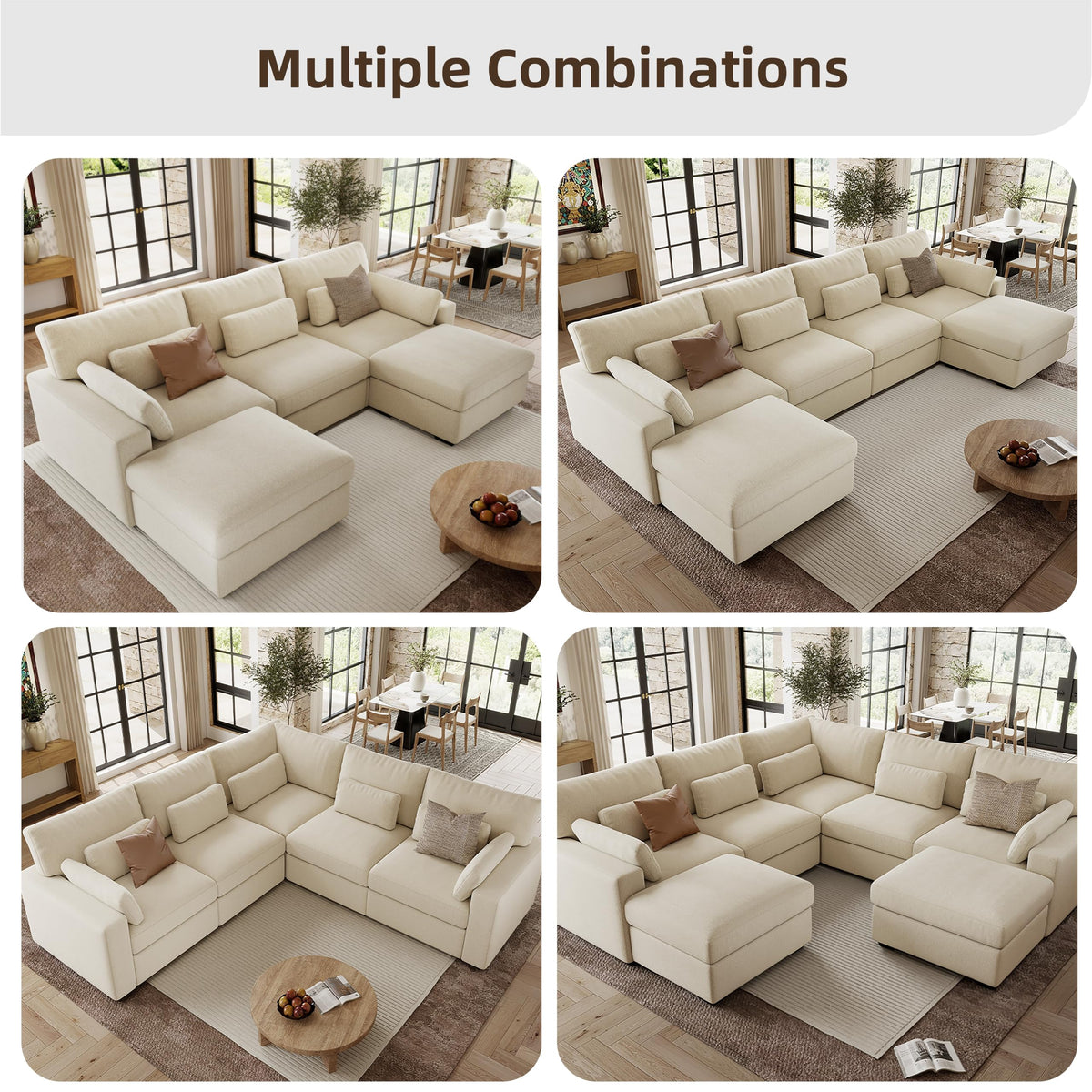 WorthFurni Modular Sectional Sofa