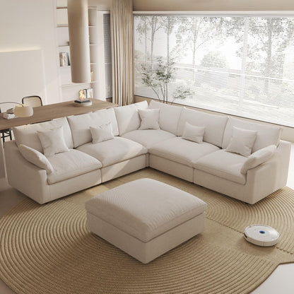 Linen Modular Sectional Sofa – Cloud Comfort Design