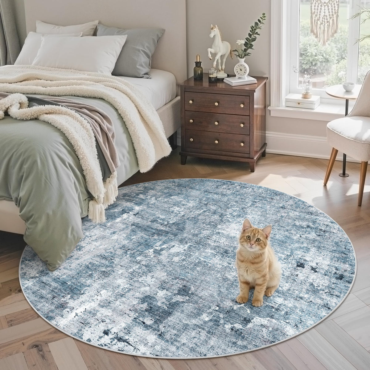 Washable Area Rug with Non Slip Backing