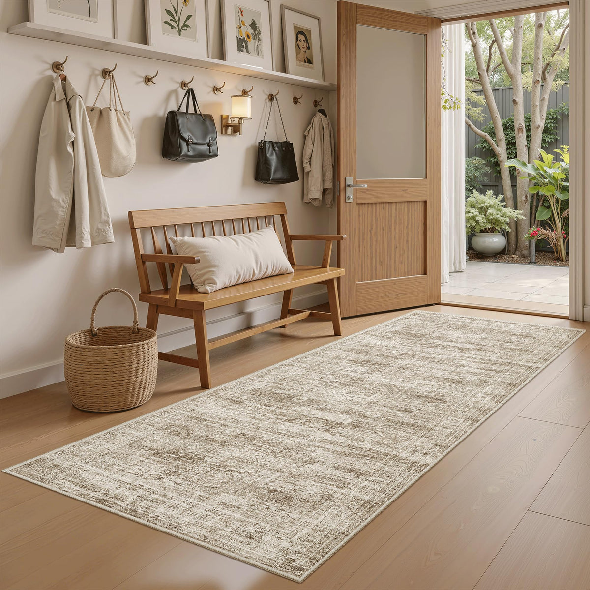 Washable Area Rug with Non Slip Backing