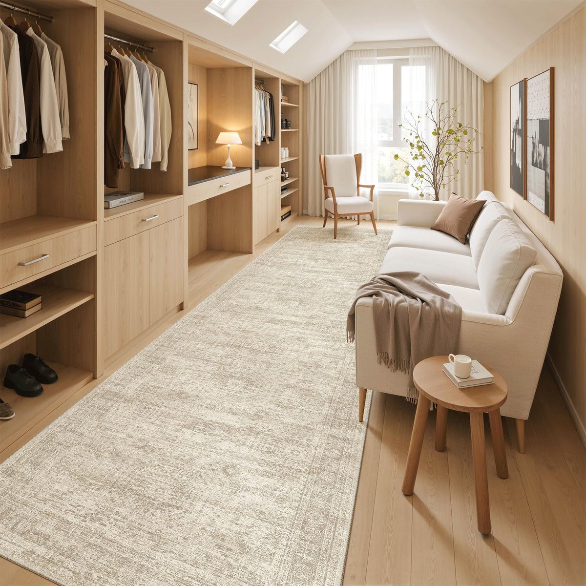 Washable Area Rug with Non Slip Backing