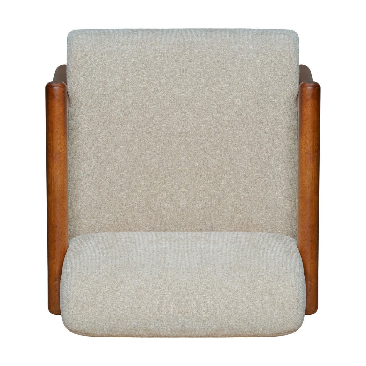 Chenille Accent Chair – Low-Profile Wood Frame