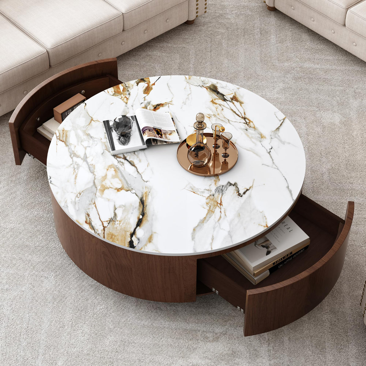 Modern Coffee Table with Sculptural Design