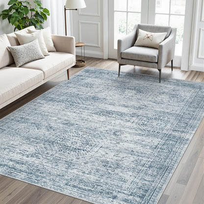 Washable Area Rug with Non Slip Backing