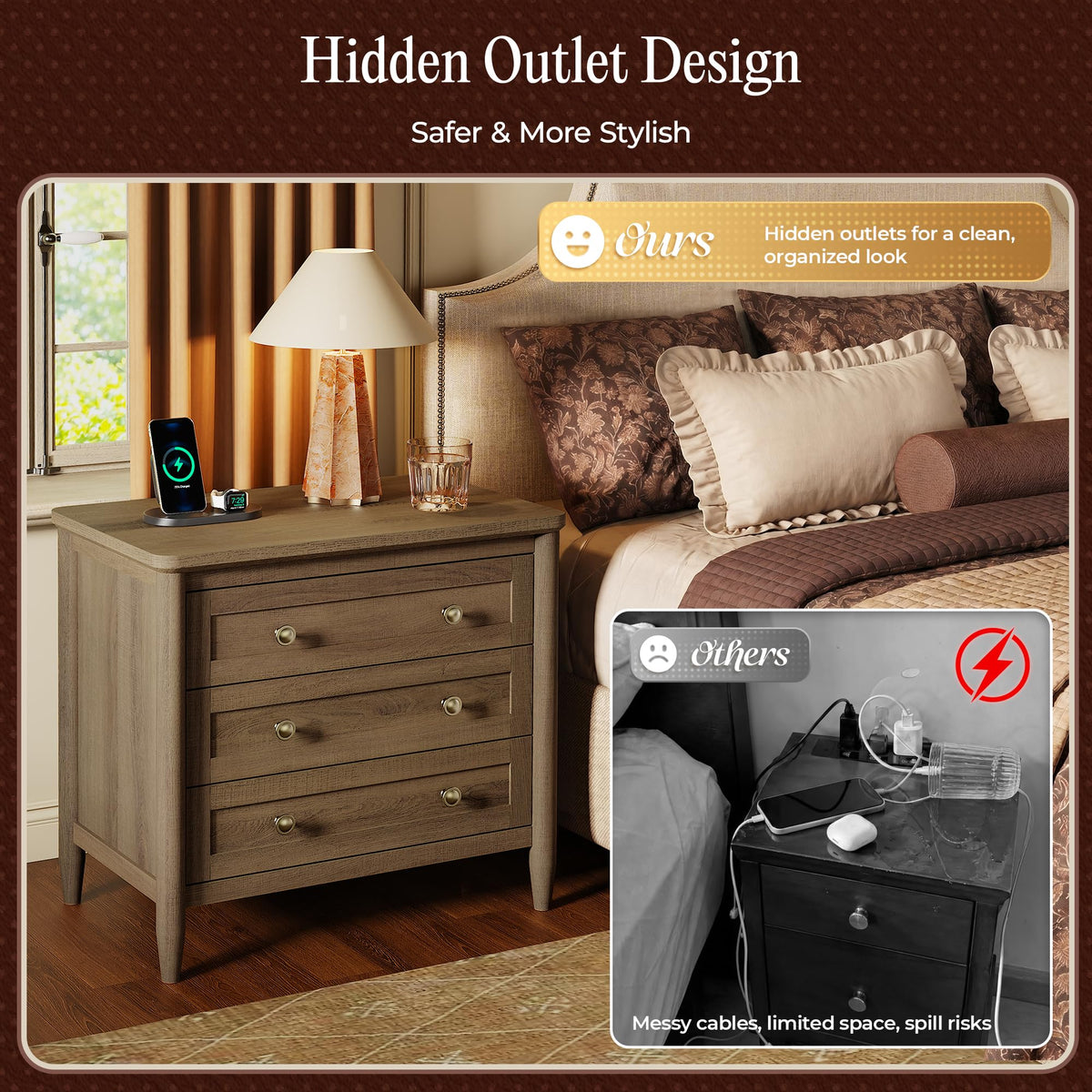 Modern Nightstand – Minimalist Bedside Storage