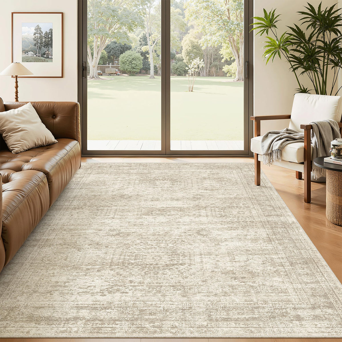 Washable Area Rug with Non Slip Backing