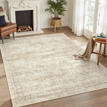 Washable Area Rug with Non Slip Backing