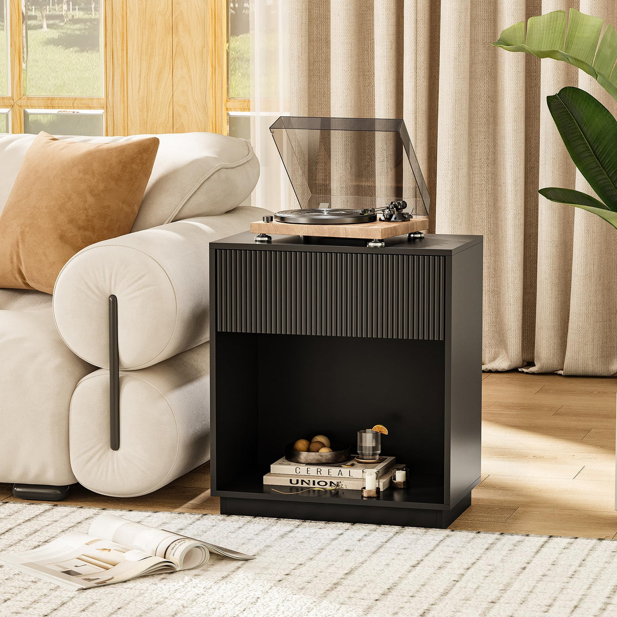 Fluted Nightstands – Modern Storage Set of 2