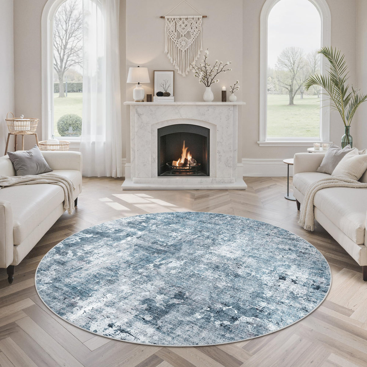 Washable Area Rug with Non Slip Backing