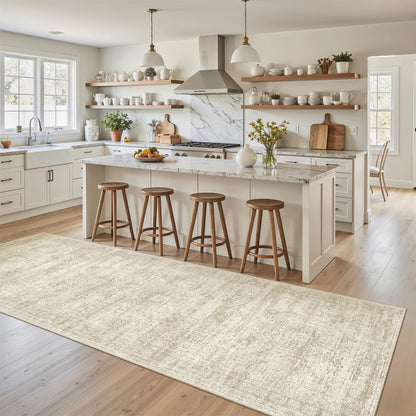 Washable Area Rug with Non Slip Backing